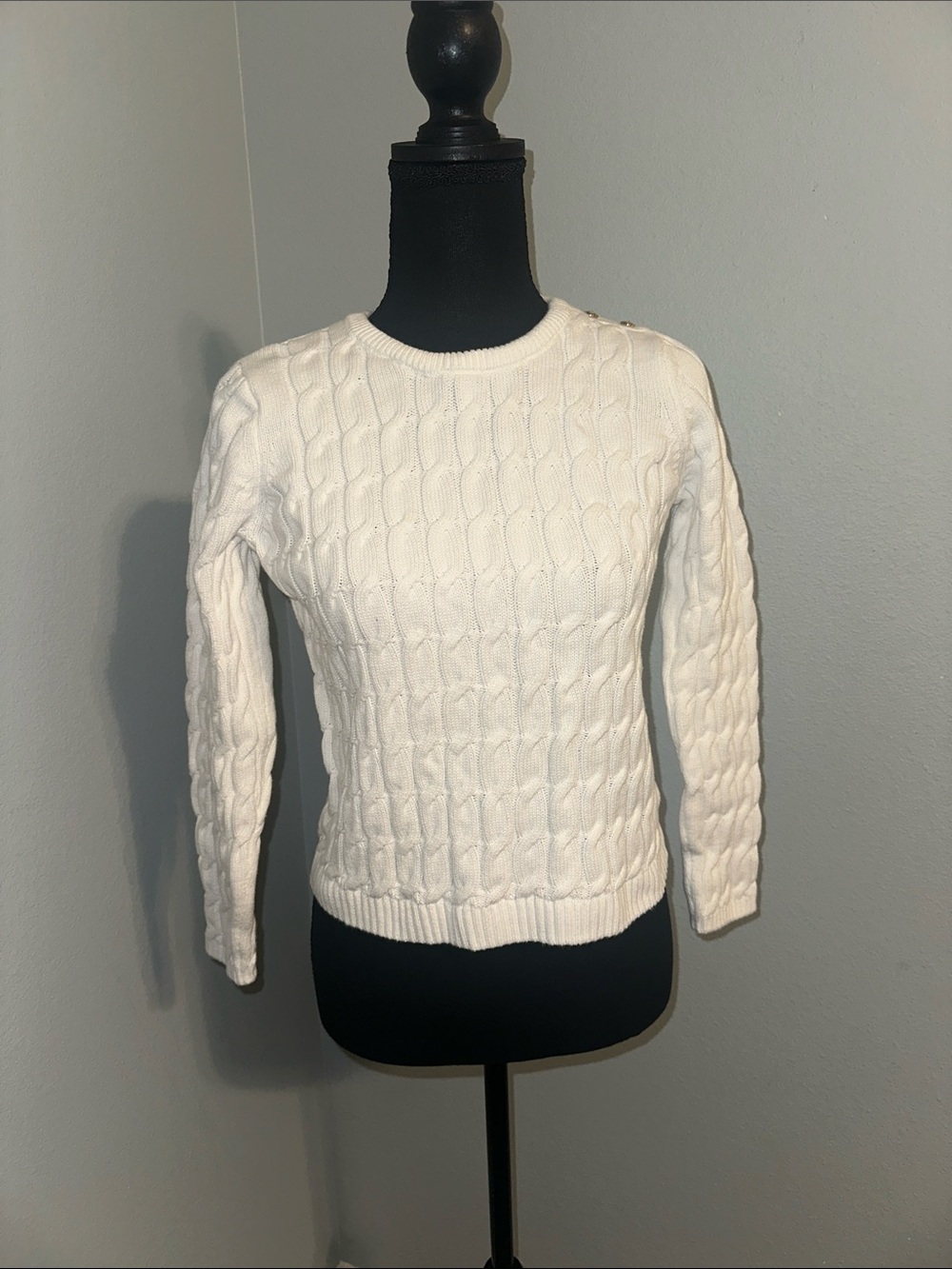 Classic White Cable Knit Girls’ Gymboree Sweater